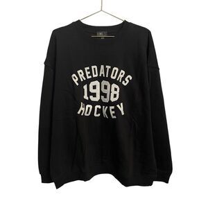 LINE CHANGE Nashville Predators Sweatshirt Nostalgic Crew Black 2XL NWT